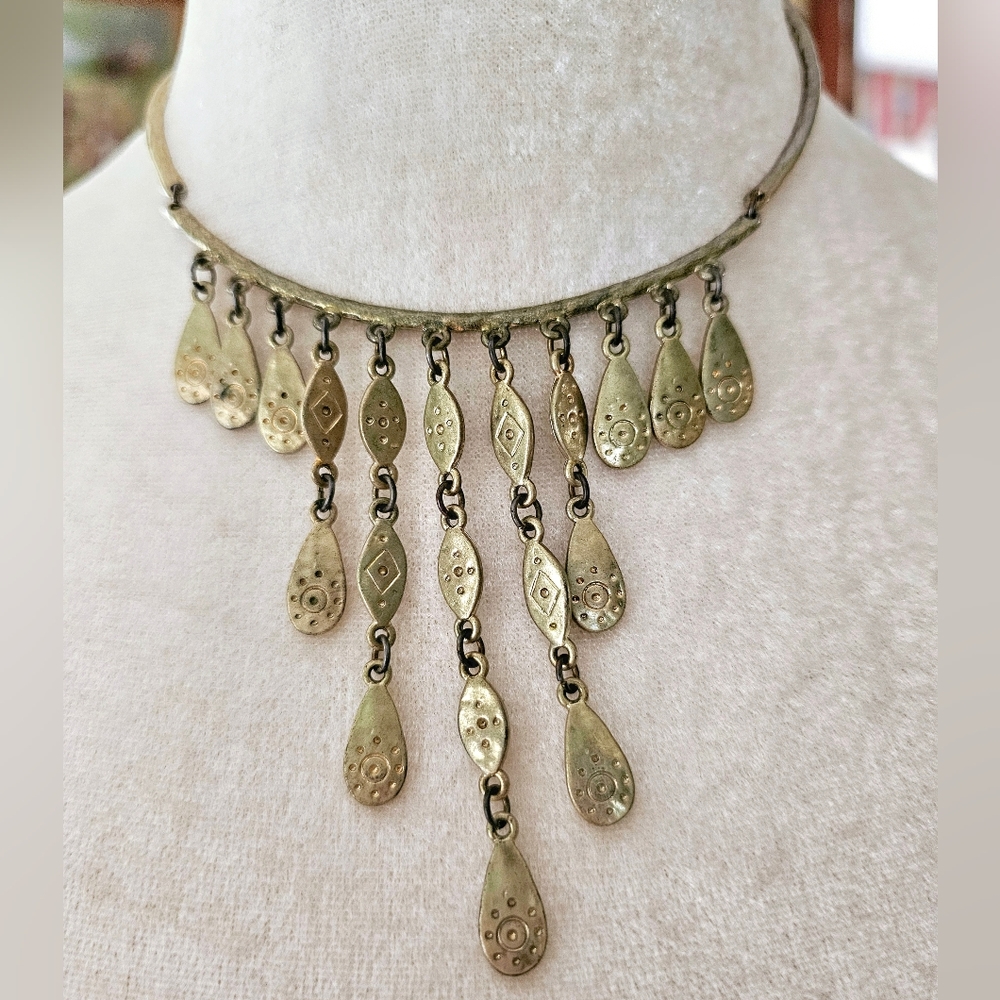 Vintage Brass Boho Necklace